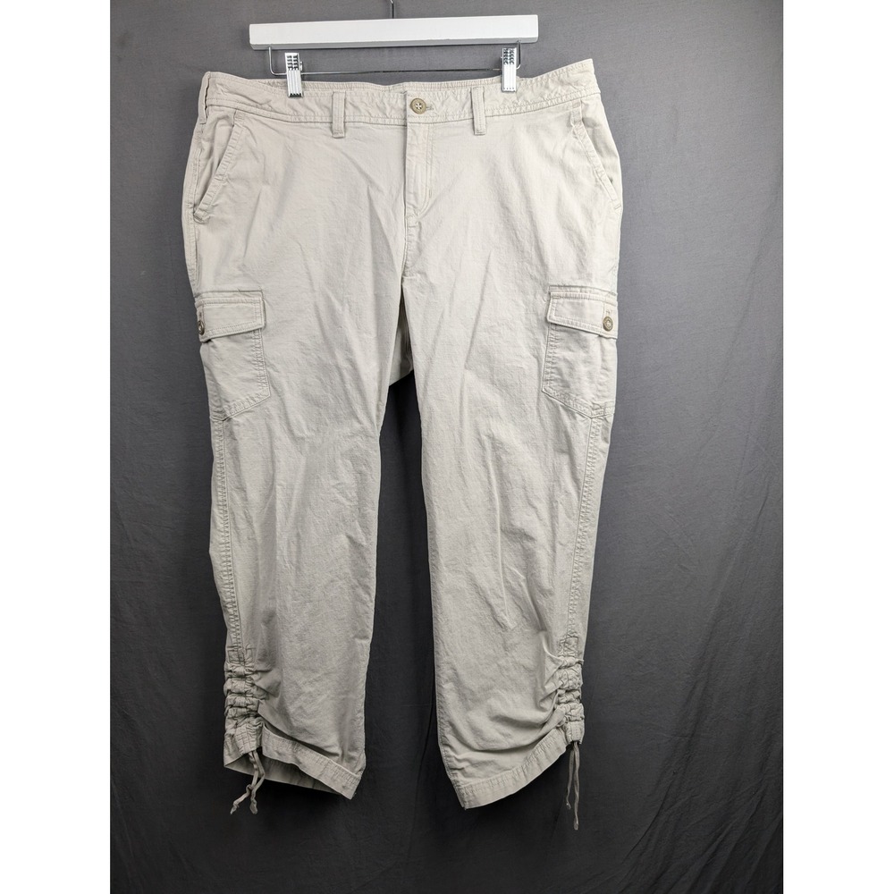Eddie Bauer Womens Beige Ripstop Cargo Capris‎ Size  16W